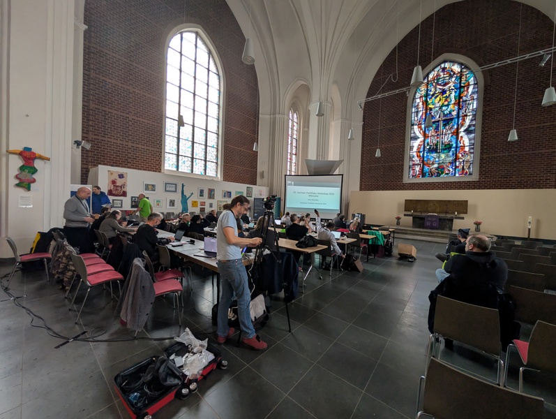 Lee operating the video equipment